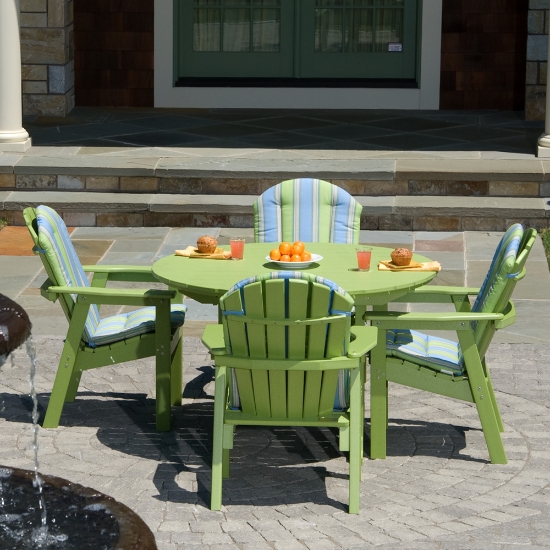 Seaside Casual Adirondack Shellback Dining Set with Cushions - SC-SHELLBACK-SET9