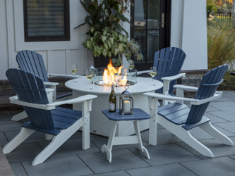 Seaside Casual Adirondack Shellback Fire Pit Set | SC-SHELLBACK-SET1