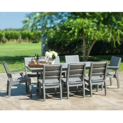 Seaside Casual SYM Modern Patio Dining Set for 8 - SC-SYM-SET1