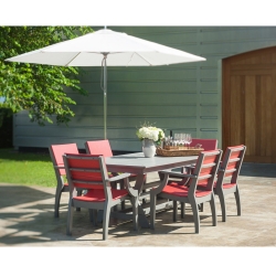 Seaside Casual SYM Patio Dining Set with Armchairs for 6 - SC-SYM-SET2