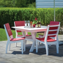 Seaside Casual SYM Square Patio Dining Set for 4 - SC-SYM-SET3