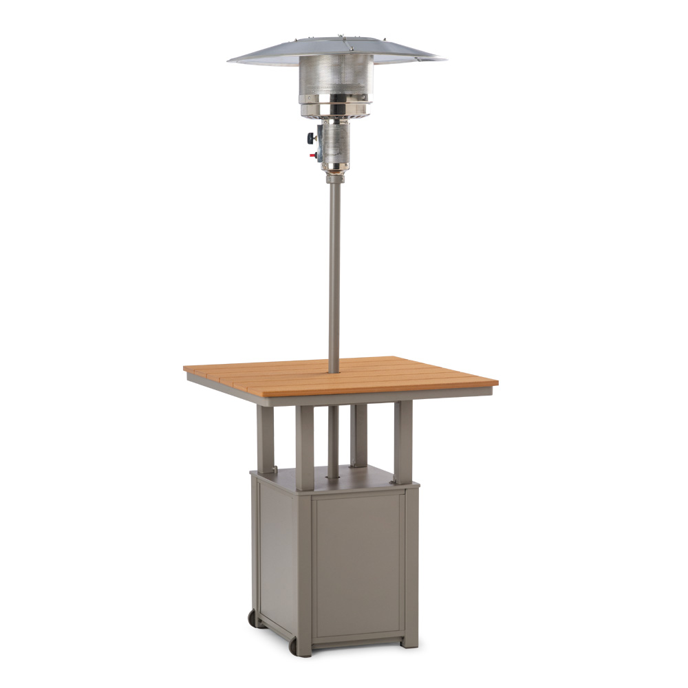 Telescope Casual Propane Patio Heater with 36" Square Rustic Polymer Table Top - T110R-7F50-7FX0
