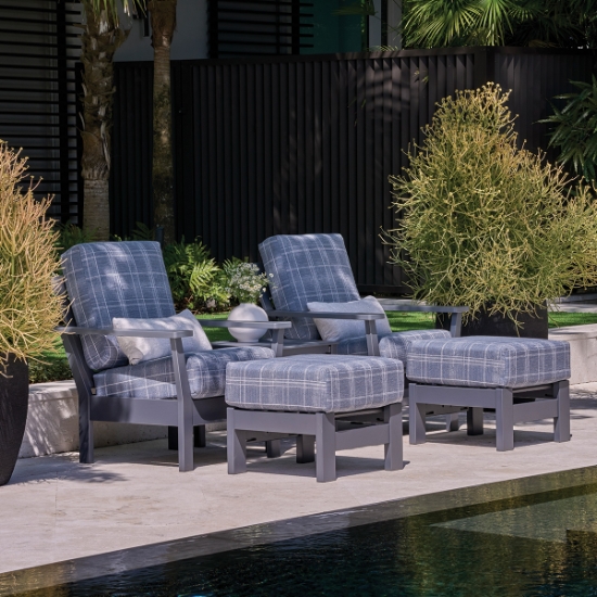 Antero Cushion Lounge Chair and Ottoman Patio Set