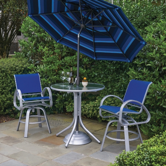 Telescope Casual Aruba Sling Balcony Height Outdoor Set with Swivel Stools - TC-ARUBA-SET8