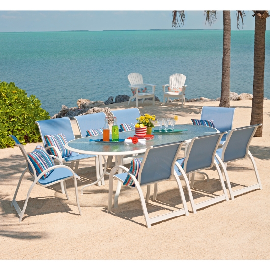 Telescope Casual Aruba II Sling 9 Piece Patio Dining Set
