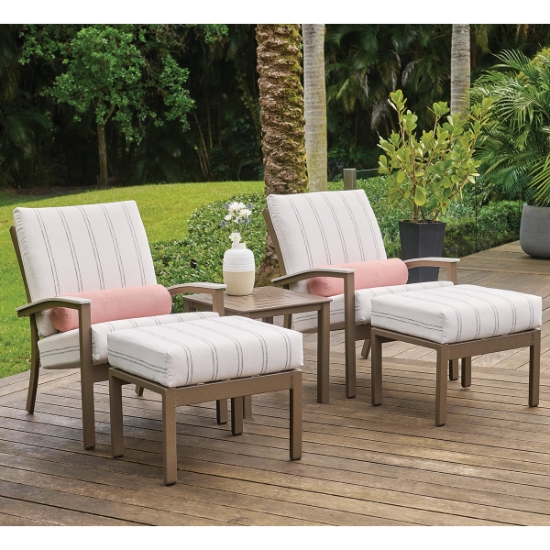 Bazza Cushion Lounge Chair and Ottoman Set