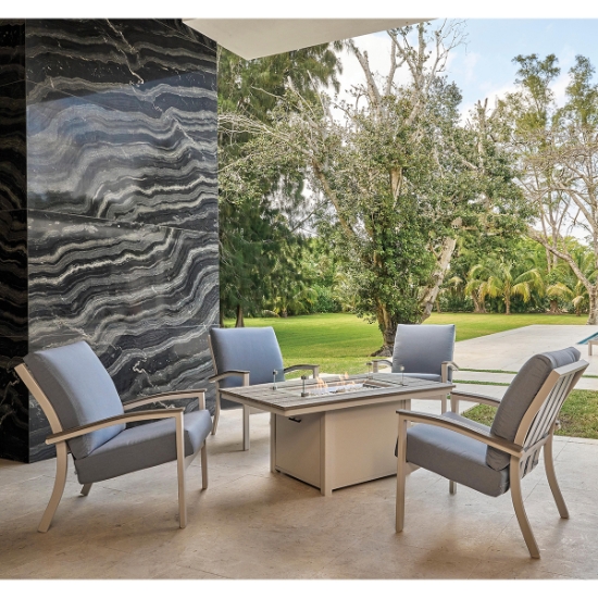 Bazza Cushion Lounge Chair and Fire Table Set