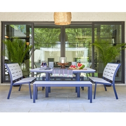 Telescope Casual Bazza Bench Dining Set with with Square Table - TC-BAZZA-SET9