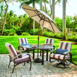 Telescope Casual Belle Isle Cushion Dining Set with Round Table - TC-BELLEISLE-SET10