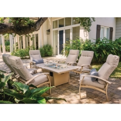 Telescope Casual Belle Isle Cushion Fire Table Set - TC-BELLEISLE-SET15