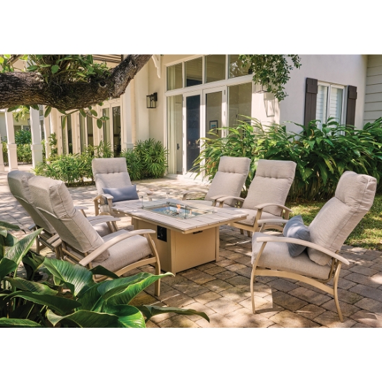 Telescope Casual Belle Isle Cushion Fire Table Set - TC-BELLEISLE-SET15