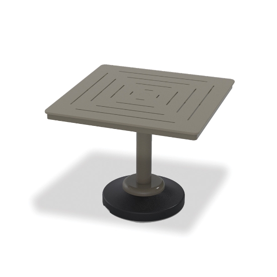 Telescope Casual MGP Dash 36" Square MGP Slat Dining Table with 80 lb Weighted Pedestal Base - T110D-2P20