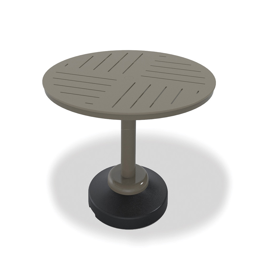 Telescope Casual MGP Dash 42" Round MGP Slat Balcony Table with 80 lb Weighted Pedestal Base - T120D-3P20