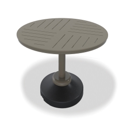 Telescope Casual MGP Dash 48" Round MGP Slat Balcony Table with 120 lb Weighted Pedestal Base - TM80D-3P50