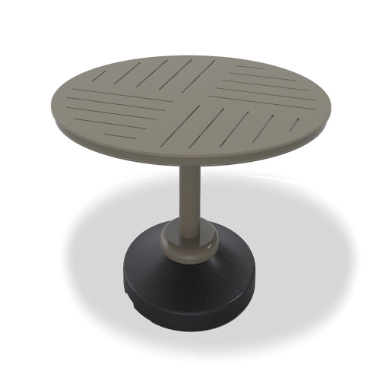 Telescope Casual MGP Dash 48" Round MGP Slat Balcony Table with 120 lb Weighted Pedestal Base - TM80D-3P50