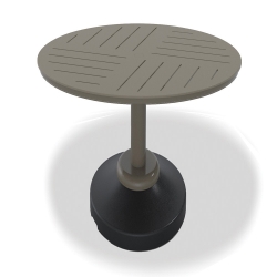 Telescope Casual MGP Dash 48" Round MGP Slat Bar Table with 120 lb Weighted Pedestal Base - TM80D-4P50