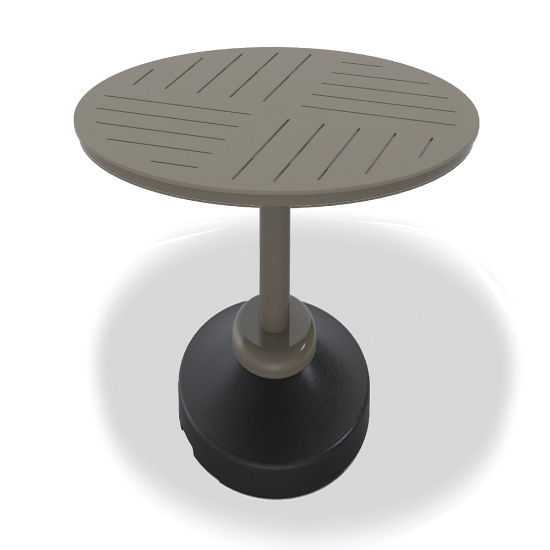 Telescope Casual MGP Dash 48" Round MGP Slat Bar Table with 120 lb Weighted Pedestal Base - TM80D-4P50
