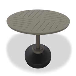 Telescope Casual MGP Dash 54" Round MGP Slat Balcony Table with 120 lb Weighted Pedestal Base - TP20D-3P50