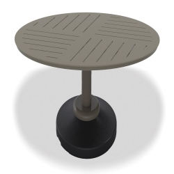 Telescope Casual MGP Dash 54" Round MGP Slat Bar Table with 120 lb Weighted Pedestal Base - TP20D-4P50