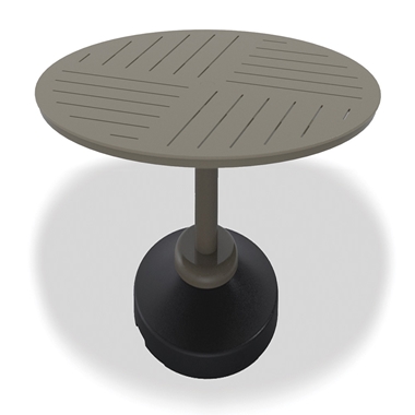 Telescope Casual MGP Dash 54" Round MGP Slat Bar Table with 120 lb Weighted Pedestal Base - TP20D-4P50