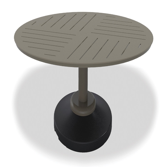 Telescope Casual MGP Dash 54" Round MGP Slat Bar Table with 120 lb Weighted Pedestal Base - TP20D-4P50