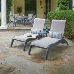 Telescope Casual Dune Marine Grade Polymer Adjustable Chaise Lounge Set with Table - TC-DUNE-SET4