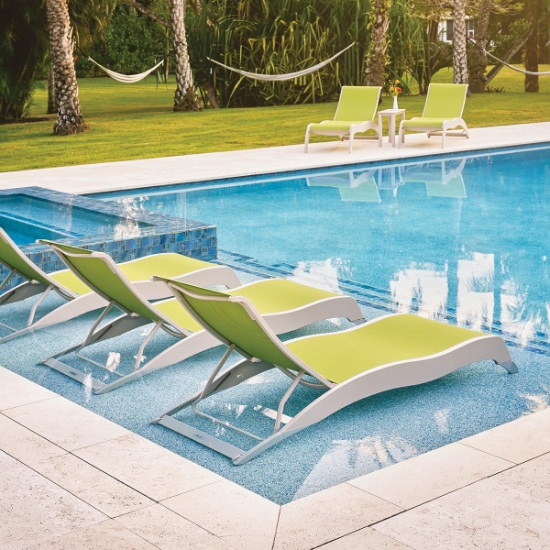 Telescope Dune Chaise on Pool Ledge