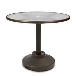 Telescope Casual 36" Round Glass Top Balcony Table with Weighted Pedestal Base - 5960-3P20