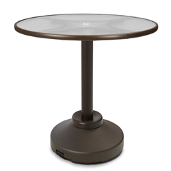 Telescope Casual 36" Round Glass Top Bar Table with Weighted Pedestal Base - 5960-4P20