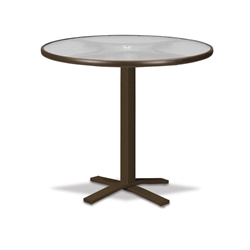 Telescope Casual Glass Top 36" Round Bar Table with Pedestal Base - 5960-TOP-4X20