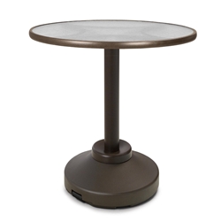 Telescope Casual 30" Round Glass Top Bar Table with Weighted Pedestal Base - 5980-4P20