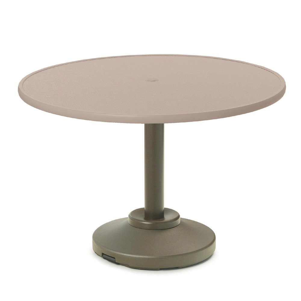 Telescope Casual 42" Round Hammered MGP Dining Table with Weighted Pedestal Base - T900-2P20