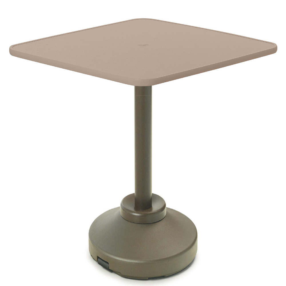 Telescope Casual 36" Square Hammered MGP Bar Table with Weighted Pedestal Base - T930-4P20