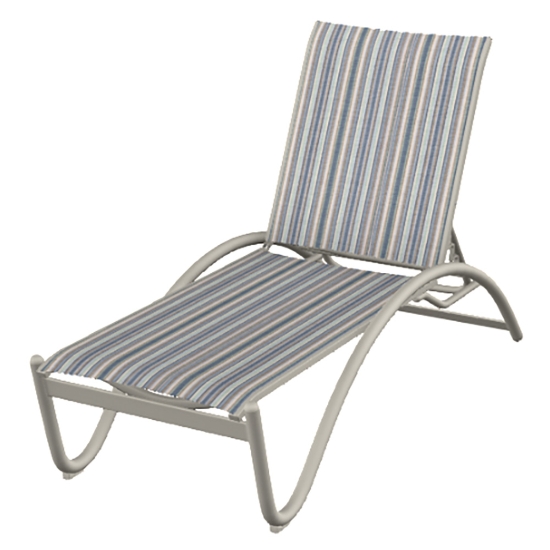 Telescope Casual Helios Aluminum Contract Sling Lay Flat Stacking Chaise - 70D0