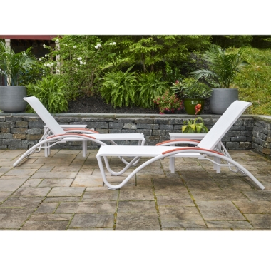Telescope Casual Helios Contract Sling Chaise Lounge Set with MGP Accents - TC-HELIOS-SET1