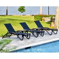 Telescope Casual Helios Contract Sling Chaise Lounge Set of 3 - TC-HELIOS-SET2