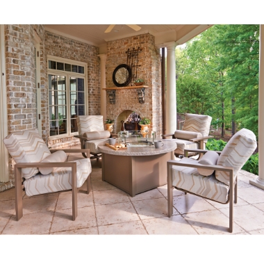 Telescope Casual Larssen Cushion Lounge Chair and Fire Table Set - TC-LARSSEN-SET1