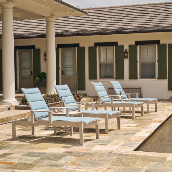 Leeward MGP Sling Long Frame Chaise with Arms - 9L20-90V0