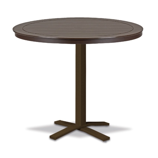 Telescope Casual Marine Grade Polymer 42" Round Bar Table with Pedestal Base - T120-4X20