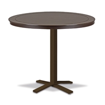 Marine Grade Polymer 42" Round Bar Table with Pedestal Base