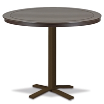 Marine Grade Polymer 48" Round Bar Table with Pedestal Base