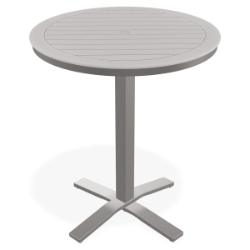 Telescope Casual Marine Grade Polymer 36" Round Slat Bar Table with Pedestal Base - TT20-4X20