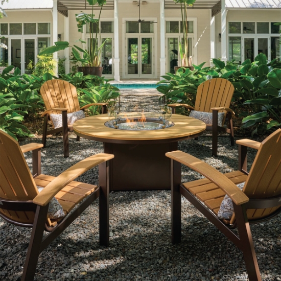 Telescope Casual Newport Adirondack Chair and Fire Table Set