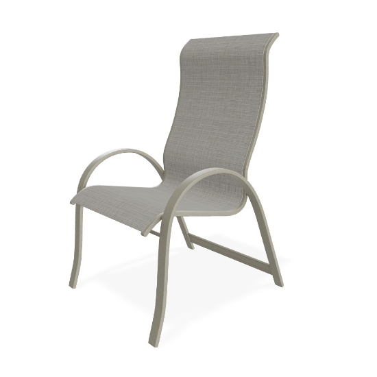 Telescope Casual Aruba Sling Supreme Dining Arm Chair in Storm and Deacon Sling