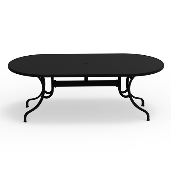 84" x 42" Hammered Value MGP Oval Dining Table in Black with Black MGP Top