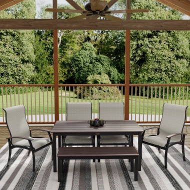 Telescope Casual Belle Isle Dining Set with Bench - Quick Shipping - TC-QS-SET1