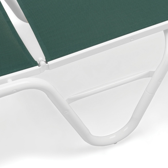 Quick Ship Set of 2 Gardenella Armless Stacking Chaises in Textured White and Forest Green Sling Fabric - TC-QS-SET14