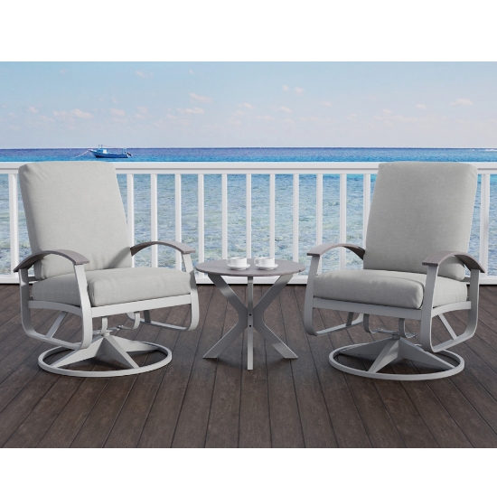 Telescope Casual Belle Isle Deep Seating Patio Set in Warm Grey