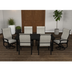 Telescope Casual Belle Isle Supreme Dining Set for 6 in Black with Storm Slings - - TC-QS-SET24