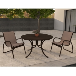 Telescope Casual Gardenella Patio Dininig Set in Kona with Augustine Fennel Slings - - TC-QS-SET52